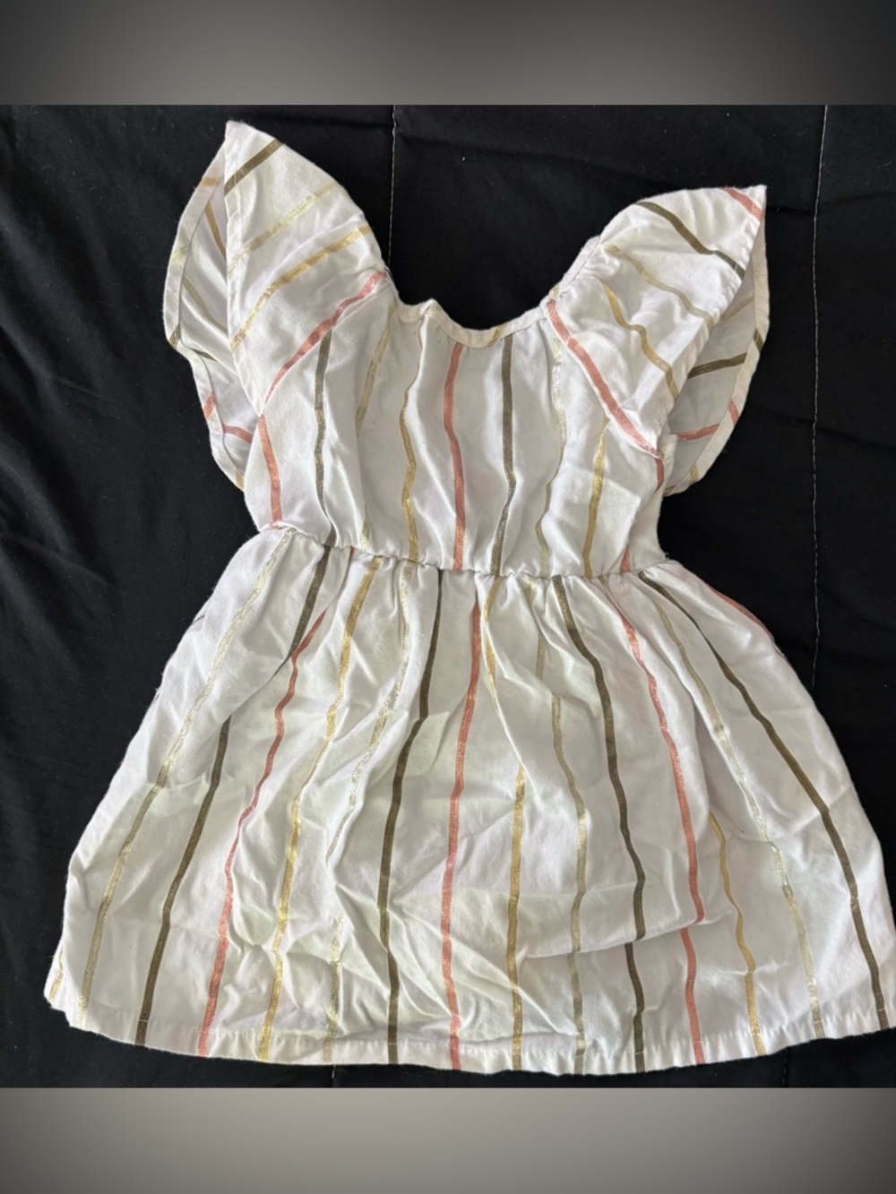 Penelope Mack White Top with Gold and Pink Stripes